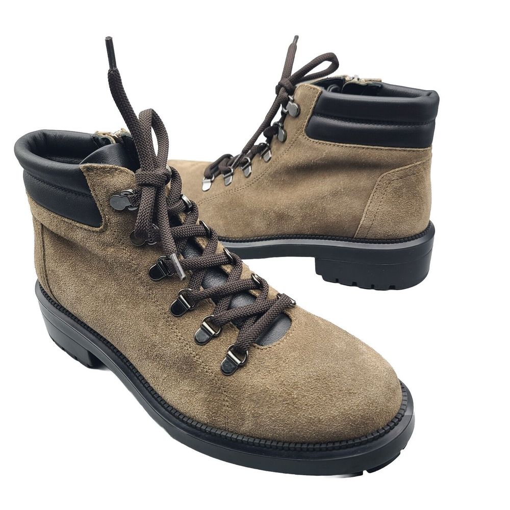 AQUATALIA Women hiker combat boots LIVIANA taupe waterproof suede sz 8.5 $495.